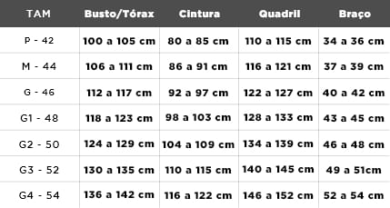 Tabela de Tamanho